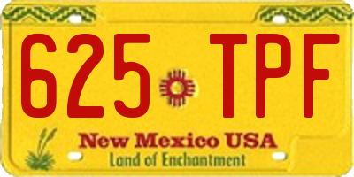 NM license plate 625TPF