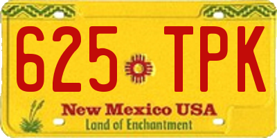 NM license plate 625TPK
