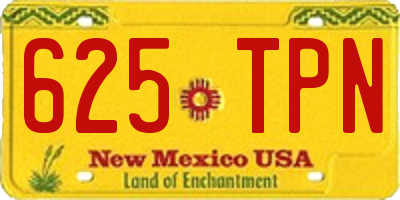 NM license plate 625TPN