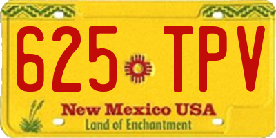 NM license plate 625TPV