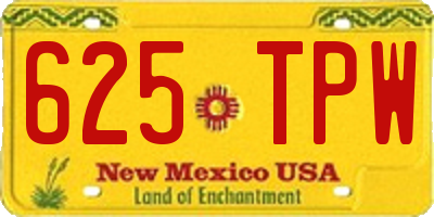 NM license plate 625TPW