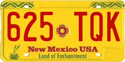 NM license plate 625TQK