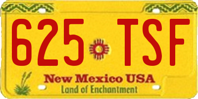 NM license plate 625TSF