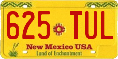 NM license plate 625TUL