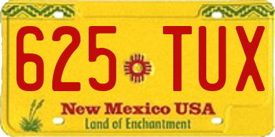 NM license plate 625TUX