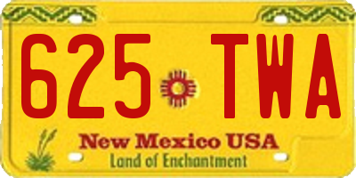 NM license plate 625TWA