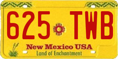 NM license plate 625TWB