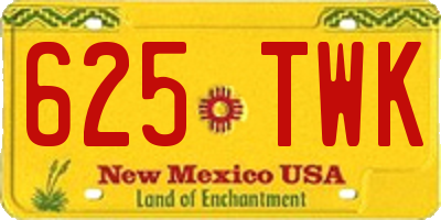 NM license plate 625TWK