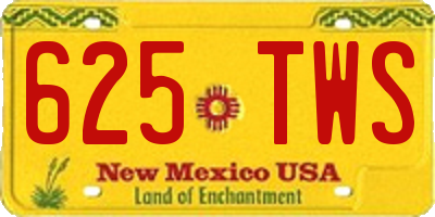 NM license plate 625TWS