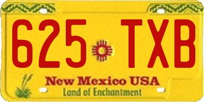 NM license plate 625TXB