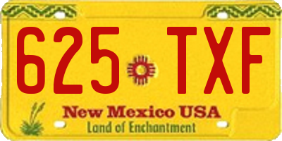NM license plate 625TXF