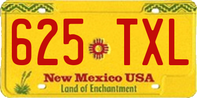 NM license plate 625TXL