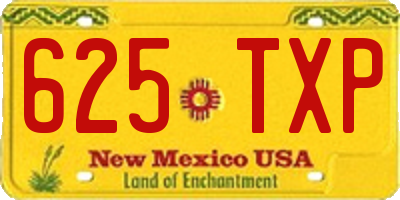 NM license plate 625TXP