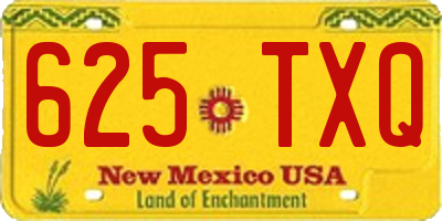 NM license plate 625TXQ