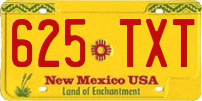 NM license plate 625TXT