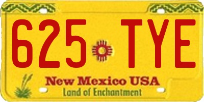 NM license plate 625TYE