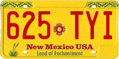 NM license plate 625TYI