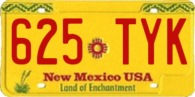 NM license plate 625TYK