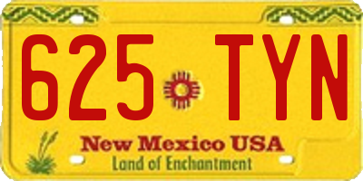 NM license plate 625TYN