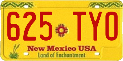 NM license plate 625TYO