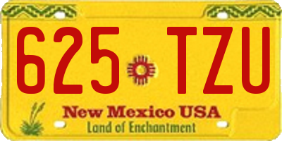 NM license plate 625TZU
