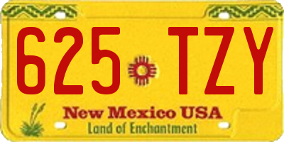 NM license plate 625TZY