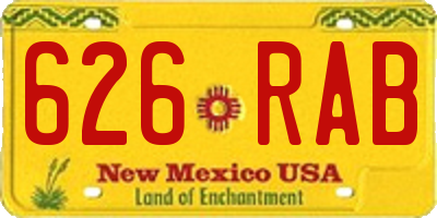 NM license plate 626RAB