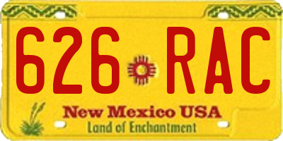 NM license plate 626RAC