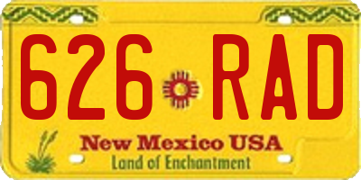 NM license plate 626RAD