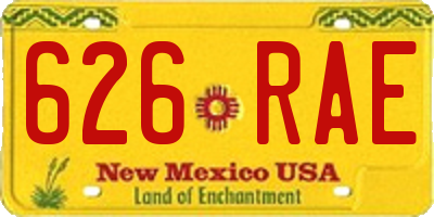 NM license plate 626RAE