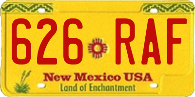 NM license plate 626RAF