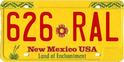 NM license plate 626RAL