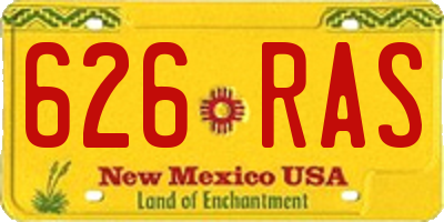 NM license plate 626RAS