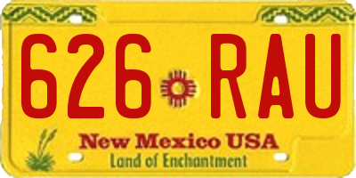 NM license plate 626RAU