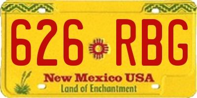 NM license plate 626RBG