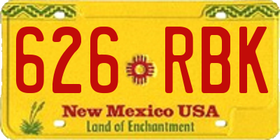 NM license plate 626RBK