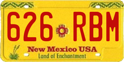 NM license plate 626RBM