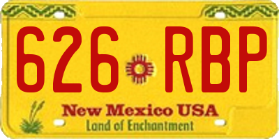 NM license plate 626RBP