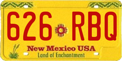 NM license plate 626RBQ