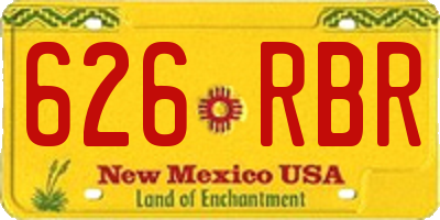NM license plate 626RBR