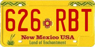 NM license plate 626RBT