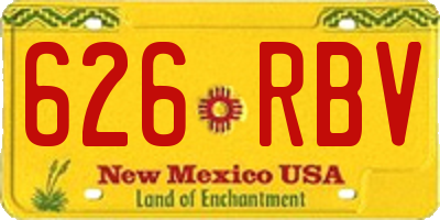 NM license plate 626RBV