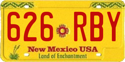 NM license plate 626RBY