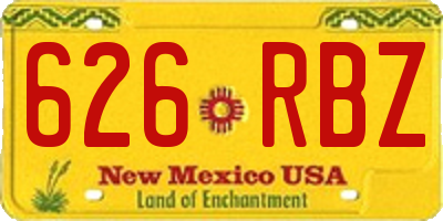 NM license plate 626RBZ