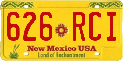 NM license plate 626RCI