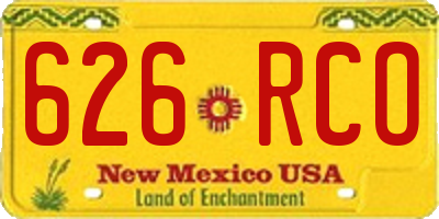NM license plate 626RCO