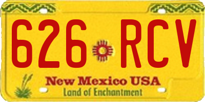 NM license plate 626RCV