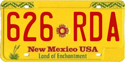 NM license plate 626RDA