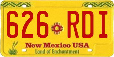 NM license plate 626RDI