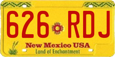 NM license plate 626RDJ